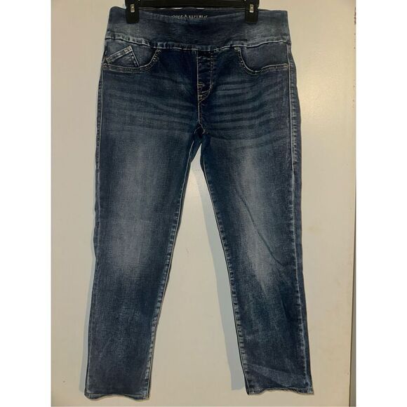 Rock Republic Jeans Womens 10 Medium Blue Denim Rx Fever Crop Jeggings Mid Rise - Picture 1 of 8